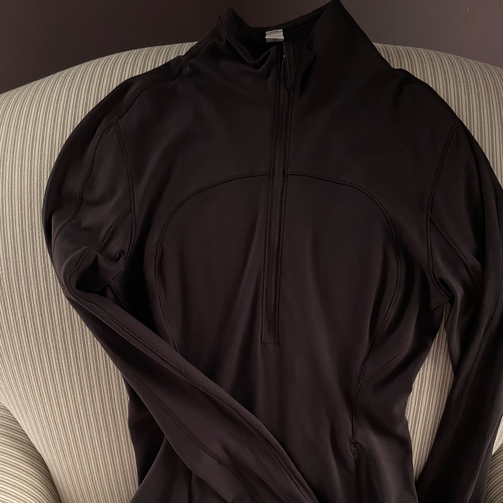 lululemon black long sleeve zippered performance shirt